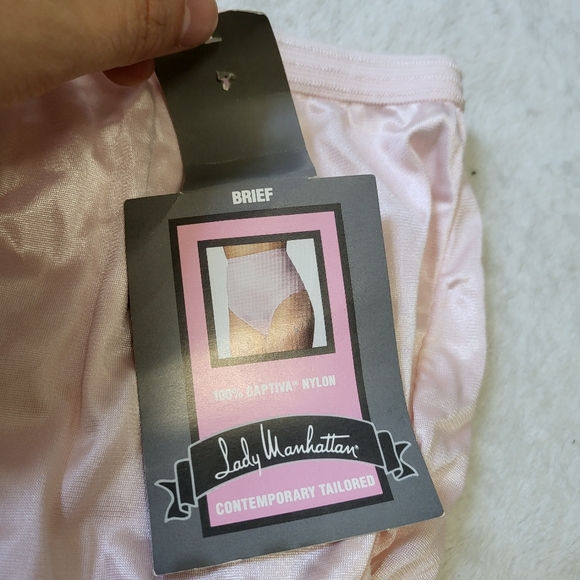 NEW Vintage Pink Satin Granny Panties Size 5 high waist full coverage nylon - Picture 3 of 6